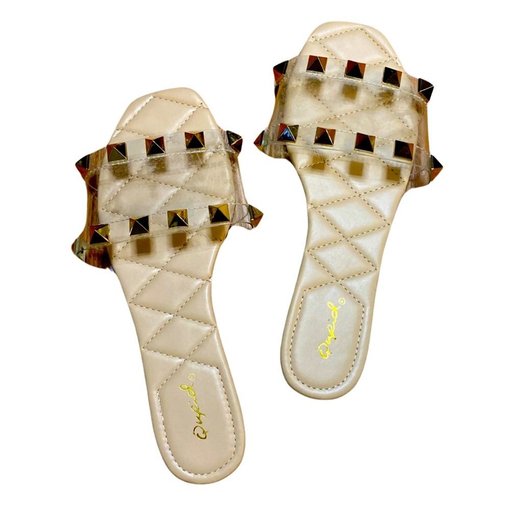 Gold studded sandals